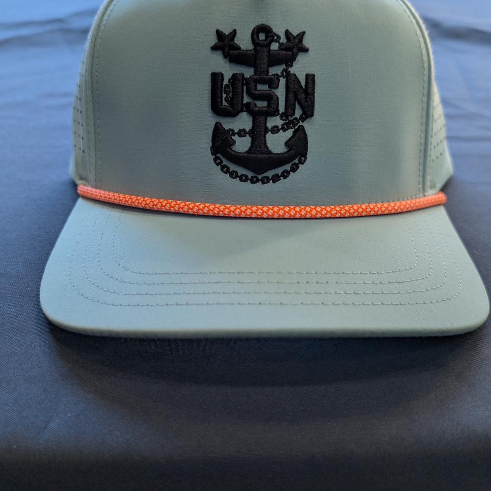 USN CPO Teal with Orange Rope Golf Hat. Available in CPO, SCPO, MCPO. - Picture 2 of 2